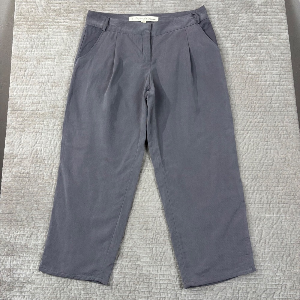 Daughters of the Liberation Grey Pleated Straight Leg Trousers Size 10